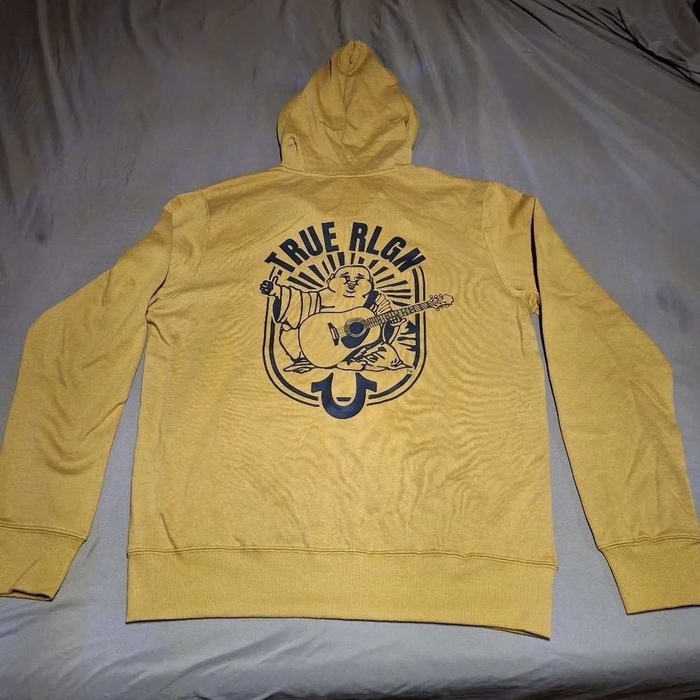 TRUE RELIGION NWT Premium Arch Buddha Full Zip Fleece Hoodie Jacket